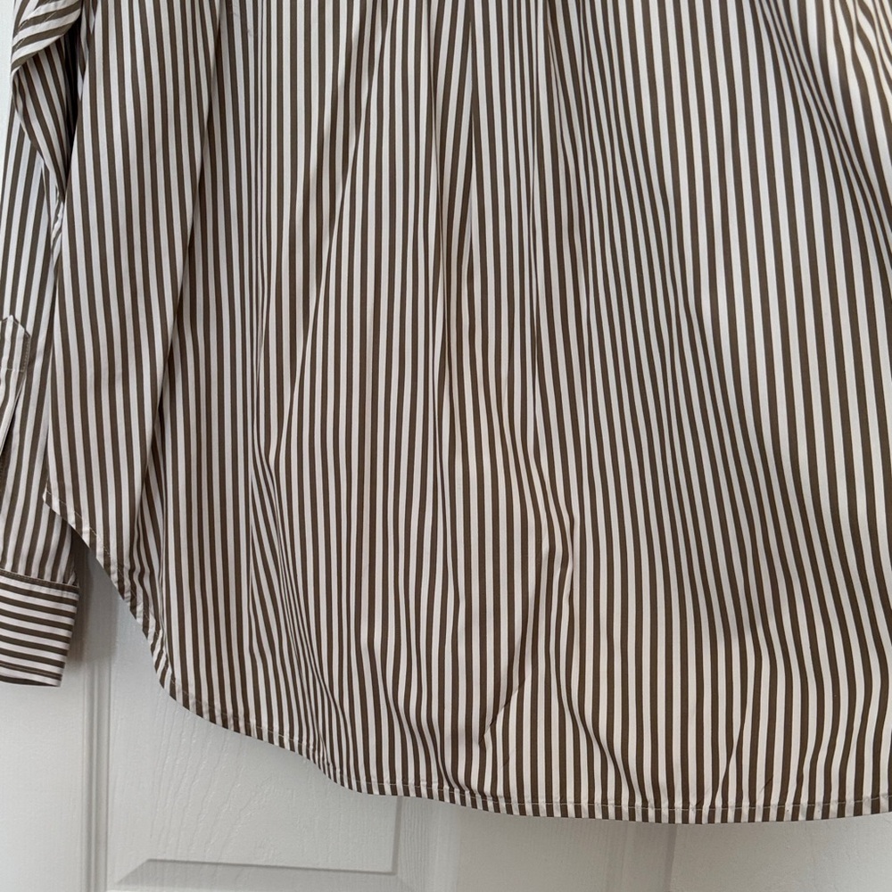 Toteme Women’s Brown and White Striped Cotton Poplin Shirt Euro Size 40 - Picture 10 of 13